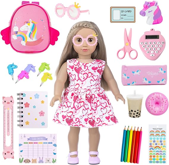 BDDOLL Doll Clothes and Accessories School Supplies for 18 Inch Girl Doll