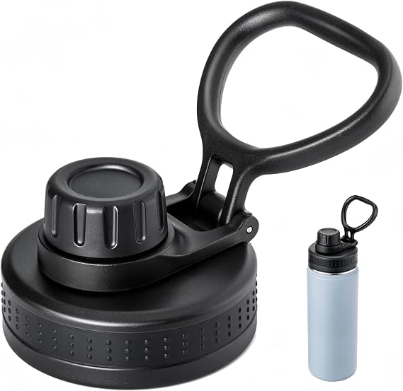 Spout Replacement Lid for Hydrapeak Wide Mouth Water Bottle 14 26 32 40 50 Oz, Chug Lid with Flexible Handle, Leak-Proof & BPA-Free