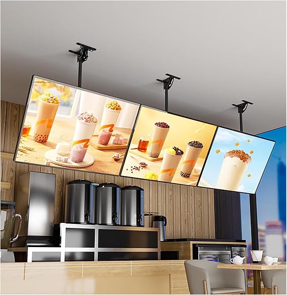 LED Backlit Menu Board LED Slim Snap Frame LED Light Box, Wall Mount Advertising LED Light Box for Restaurant, Cafe, Shop,1PC Poster Menu(Black Frame,43.5 * 60cm)