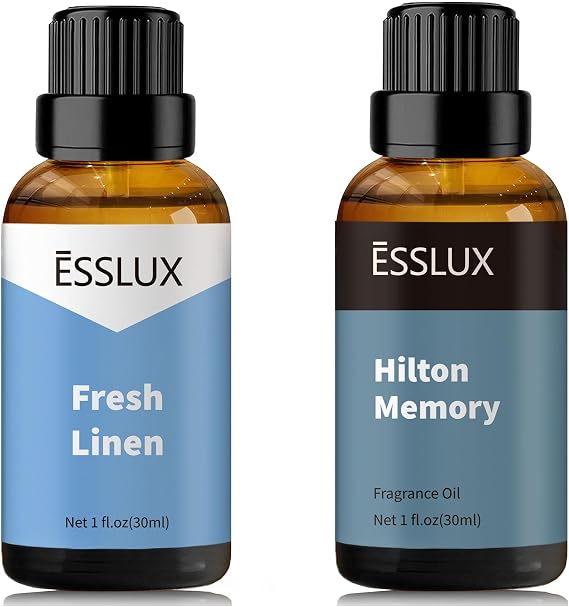 Fresh Linen, Hilton Memory Fragrance Oil, Clean Fresh Scented Oils, Hotel Inspired Essential Oils for Home for Diffuser, 2x30 ml
