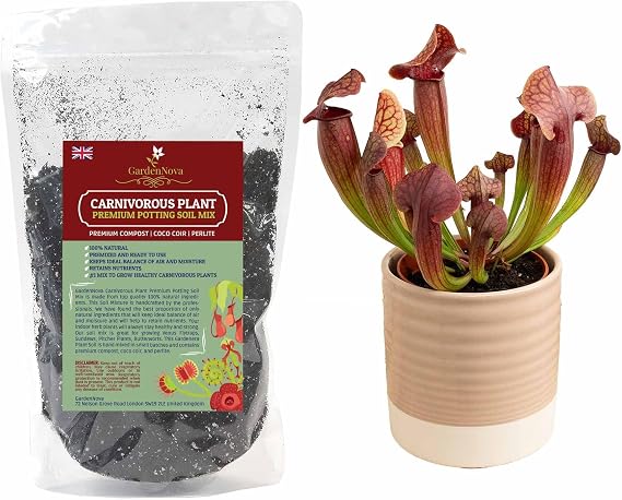 Premium Blend for Carnivorous Plants - Perfect for Venus Fly Traps, Pitcher Plants, Sarracenia, Butterworts, and Sundews by GARDENNOVA - 2 Liters Bag