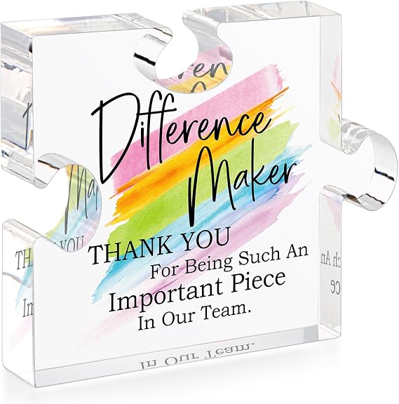 LukieJac Difference Maker Gift for Women Men Thank You Gifts for Social Worker Mentor Manager - Boss Appreciation Gifts for Coworkers Employee Difference Maker Desk Sign Retirement Goodbye Farewell Gift