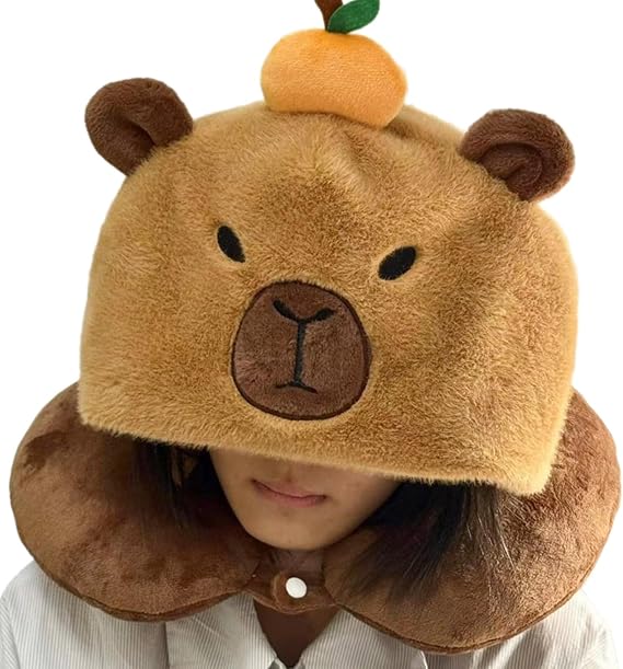 Neck Pillow Lovely Anime Figure Hooded UShaped Neck Pillow For Winter Travel And Home Use