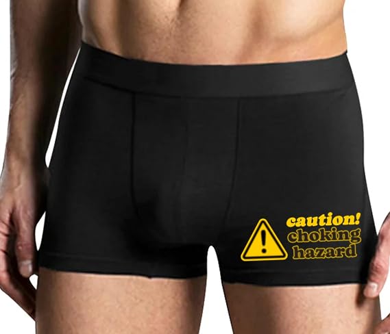 Knaughty Knickers Caution Choking Hazard Oral Sex Gay Straight Mens Trunk Boxer Briefs