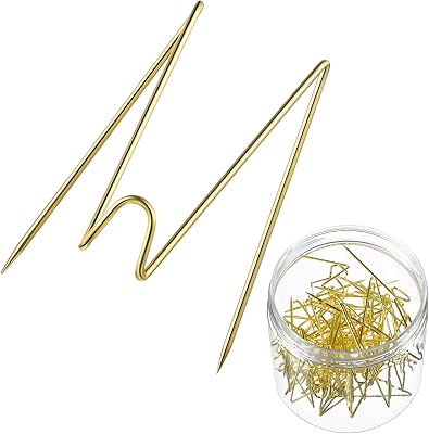 Geyoga Fabric Panel Wall Wire Hooks Cubicle Hooks with Clear Storage Box for Interior Exterior Decor for Picture Home School Office DIY Gold,36 Pcs