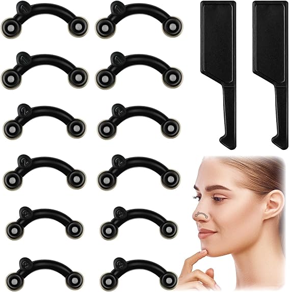 Maitys 2 Sets Nose up Lifting Shaper Clip Clipper Nose Shaper Lifter Inserts Shaping Clip Silicone Beauty Tools Invisible Face Slimming Device