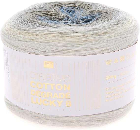 Creative Lucky 8 Gradient Cotton Yarn Cream Grey 