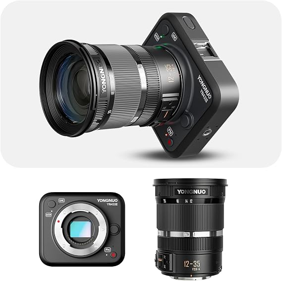 YONGNUO YN433 II 4K Live Streaming Camera w/ 12-35mm F2.8-4M Lens, Interchangeable M43 Micro Four Thirds, Support Android System, for Panasonic LUMIX Professional Camera Lens
