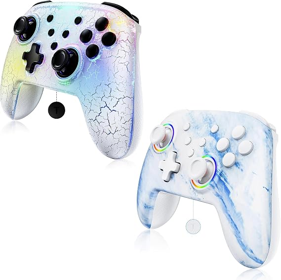 NexiGo Switch Controller 2 Pack, Wireless Bluetooth Controller for Nintendo Switch 2 and Switch, with No Deadzone, Turbo, LED Light, Motion, and Dual Vibration (Atmosphere & Arctic Chiller)
