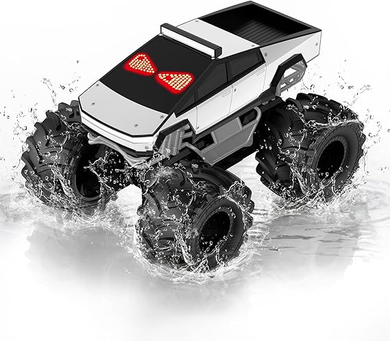 Remote Control Car with LED Eyes, Amphibious Monster Truck Boy Toys RC Cars