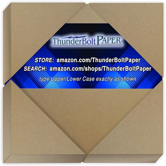 Chipboard - 20 Sheets 4x4 Inch 80pt Heavy Duty Kraft Paper Board for Albums, Crafting Supplies, Packaging