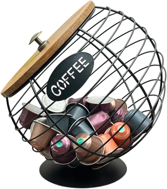 K Pods Holder | Coffee Station Pod Baskets - Counter Espresso Holders, Metal Snack Storage Stand for Kitchen Desktops