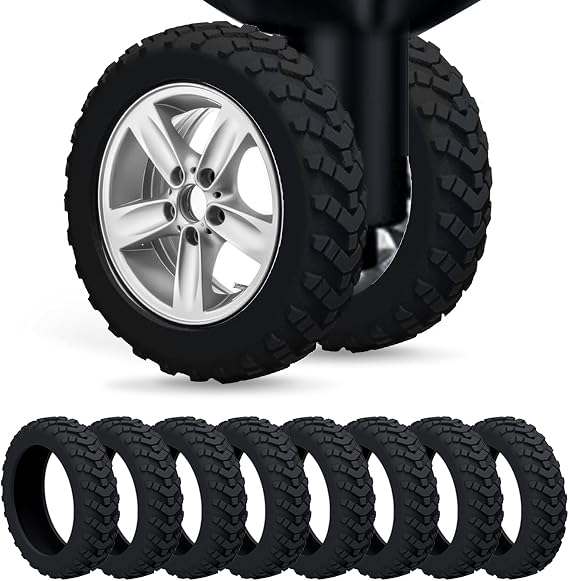 Luggage wheel covers suitcase wheels protectors for dual-wheeled luggage suitcase with a diameter of 2-2.4 inches /5-6cm (16, Black)
