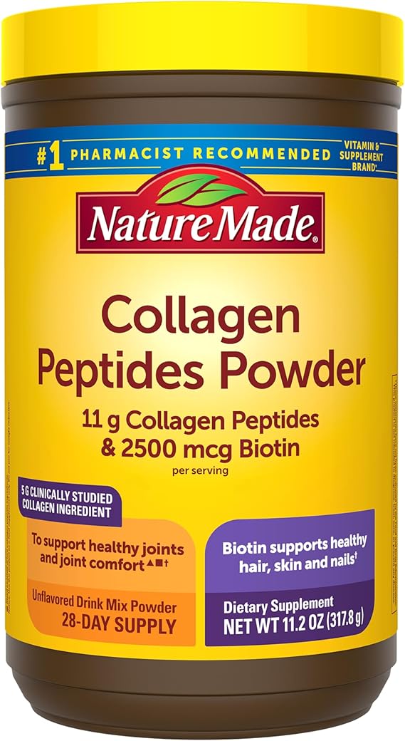 Nature Made Collagen Peptides Powder, Type 1 and 3, 11.2 oz