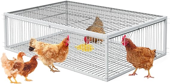 Trap Cage Chicken Trap with Escape-Proof Pigeon Bird Traps for Small Birds Folding One-Way Entrance Trapping for Chicks Duckling Quail Doves (35.5"x23.6"x10.3")