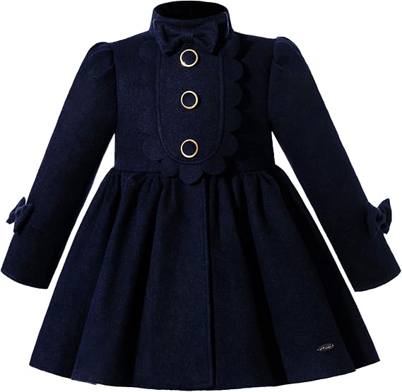 Girls Kid Vintage Winter Christmas Party Coat Toddler Fashion Trench Overcoat Red Fall Clothing Warm Outfit