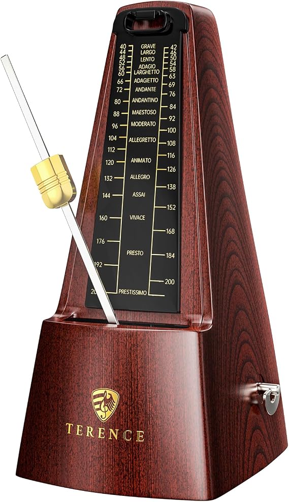 Mechanical Metronomes for Piano Guitar Drum Violin and Other Musical | Instruments with Loud Sound and Accurate Beat Multiple Beat Modes for Beginners(Walnut Color)