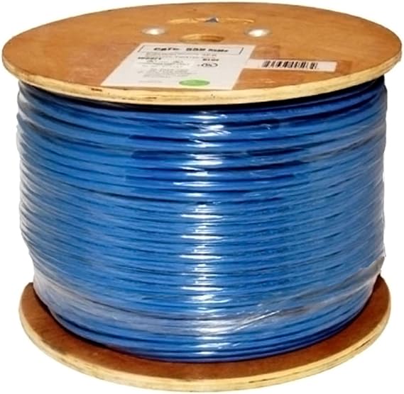 Vertical Cable Cat6, 550 MHz, Shielded, 23AWG, Solid Bare Copper, 1000ft, Bulk Ethernet Cable, Blue