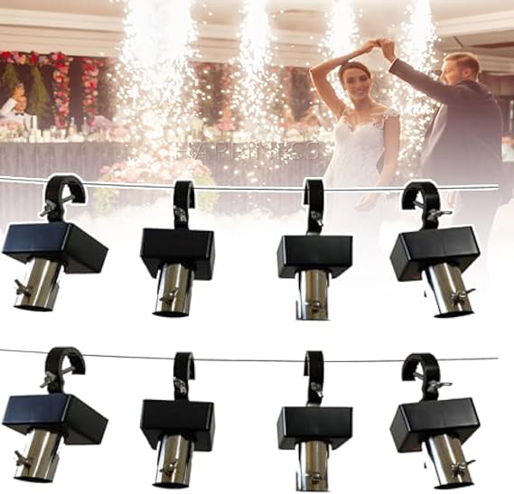 Wireless Cold Spark Machine 1 Controller for 8 Units - Safe & Eco-Friendly Adjustable Fountain (1-5m Height) for Parties, Weddings, Bars - Indoor/Outdoor Use