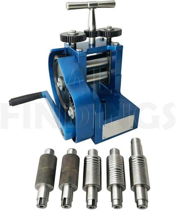 3" Rolling Mill Flattening Designs Gold Silver Ingots 7 Rollers Jewellery Tool