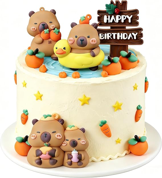 Capy Cake Topper Cute Capy Birthday Party Decor Cute Animal Baby Shower