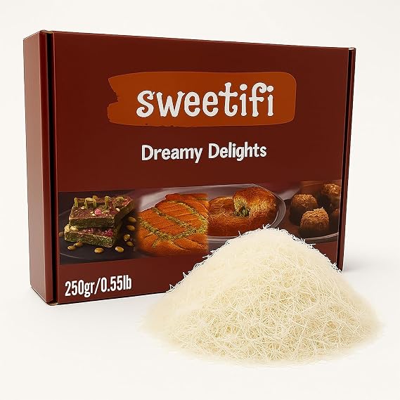 Sweetifi Kataifi Shredded Fillo Dough, Dried Chopped Kataifi for Dubai Chocolate, Authentic Kataifi Pastry for Desserts and Sweet Treats (250gr (0.55lb))