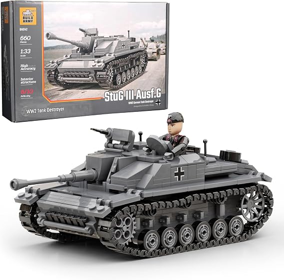 WW2 German StuG III Ausf. G Tank Destroyer Model Building Block 660pcs