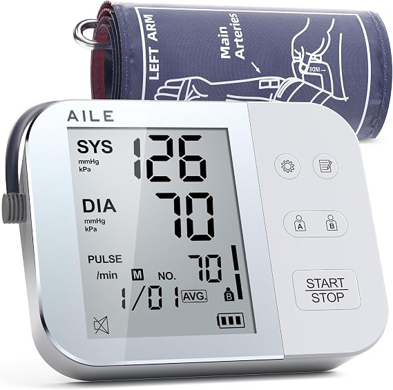 Blood Pressure Monitor for Home Use: AILE 111 Blood Pressure Machine - Blood Pressure Cuff (8.7-16.5") - Voice Broadcast - Accurate and Reliable Upper Arm BP Monitor