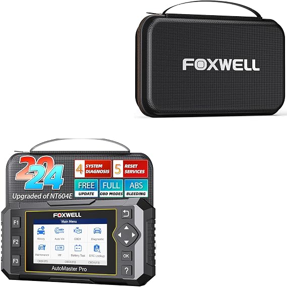 2024 FOXWELL Code Reader NT614 Elite OBD2 Scanner and FOXWELL OBD2 Scanner Protective Carring Case for NT201/NT301/NT301 Plus