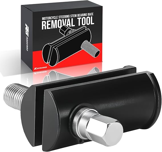 Rogierra Motorcycle Steering Stem Bearing Race Removal Tool Compatible with 1-1/8" to 2-5/8" ID Races, Universal Neck Bearing Race Puller and Extraction Tool