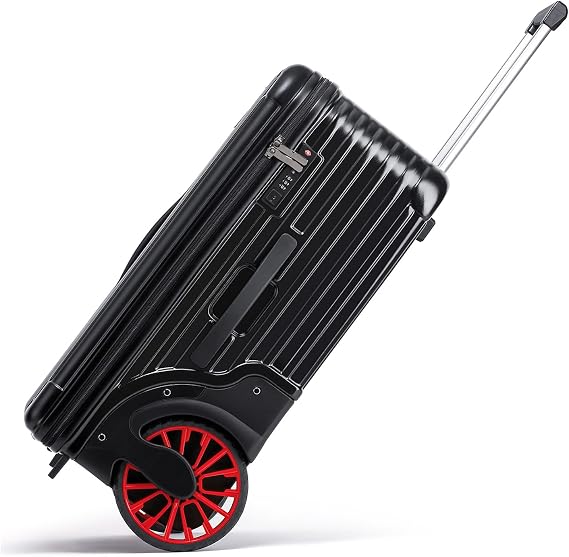 ROPLUS Extra Large Wheels 80L Luggage Hard Shell Suitcase Top Opening Hardside Travel Checked Luggage with TSA Lock (Black, 25-Inch)