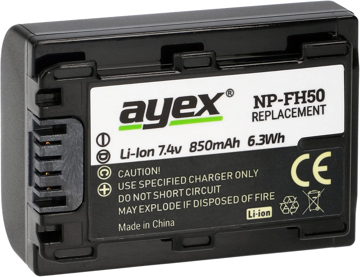 Compatible with Ayex NP-FH50 Battery, Sony Digital Video Cameras and A230, A330, A380, A390