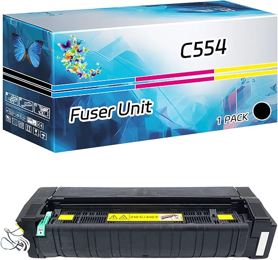 C554 Fuser Unit Compatible for Konica Minolta bizhub 554e C554 C554e Printers, High Yield 200000 Pages, with Chip High-Definition Printing (1 Pack Black)
