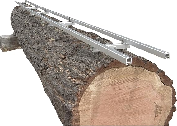 Granberg G1085 5 ft EZ Rail Sawmill First Cut Guide System, 2 Crossbar Kits | Aircraft Grade Aluminum Rails, Adjustable Crossbars Level Side to Side and Front to Back, Log Dogs Secure Guide for First Cut