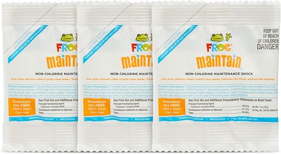FROG Maintain for Hot Tubs - Non-Chlorine Shock for use with All Hot Tub FROG Sanitizing Systems - Single Dose Packets for Easy Hot Tub Maintenance & Treatment - 3 Pack