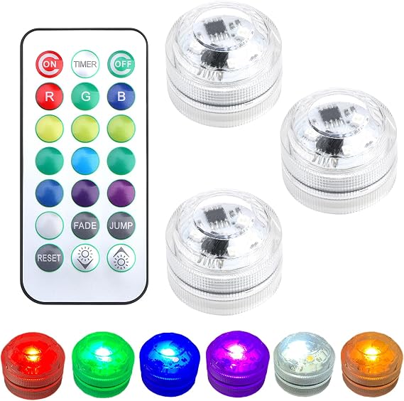 Small Submersible LED Lights with Remote Control, Mini LED Tea Lights [Energy Class A]