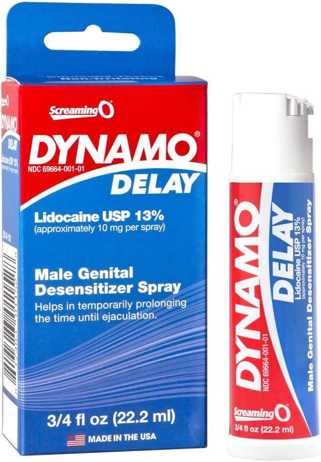 Screaming O - Dynamo Delay Spray - Iconic Delay Ejection Spray - Climax Control Spray Men, Lidocaine Formula, Non - Irritating, Clinically Tested - Climax Delay Spray for Men - 0.75 oz