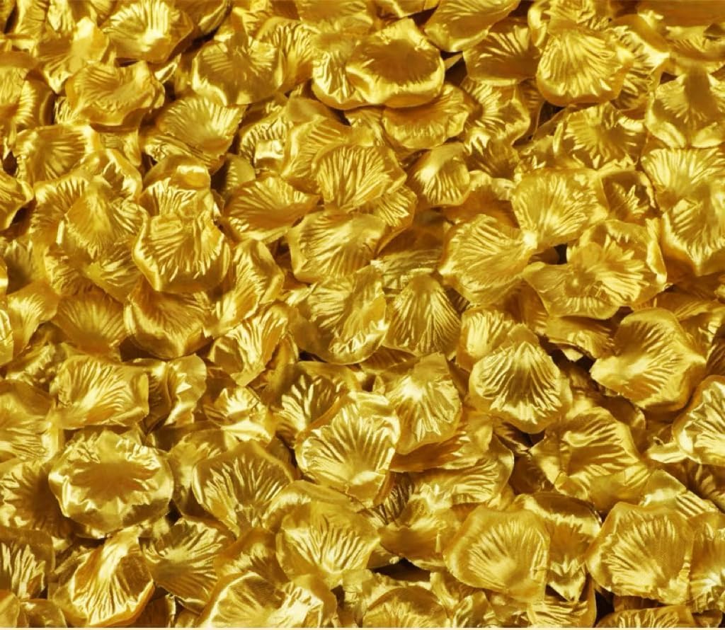 500 Pcs Gold Artificial Silk Flower Petals Silk Rose Petals Fake Petals Emulation Rose Pedals Flower Petals to Throw Wedding for Hotel Home Parties Anniversaries Wedding Decor, Decorations