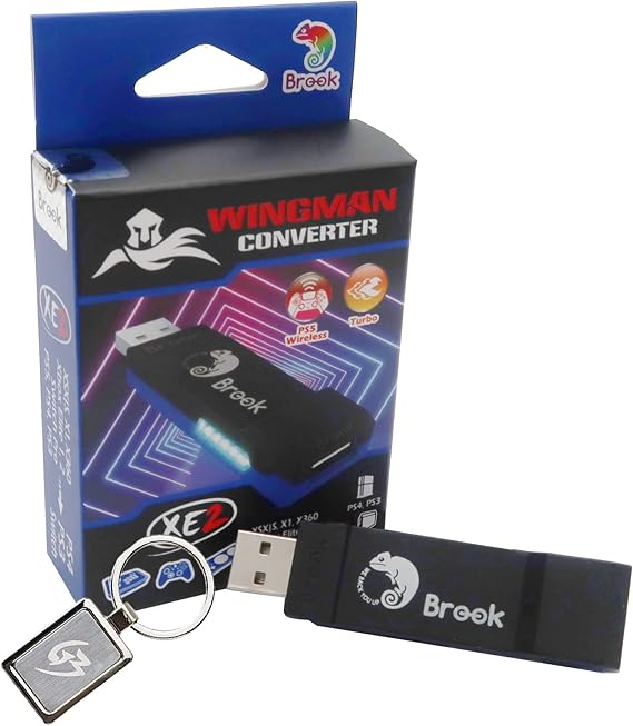 Mcbazel Brook Wingman XE2 Converter for Xbox Series X&S/Xbox One/Elite 2/ PS5/ PS4/ PS3/ Switch/Switch2 Controllers to Switch/ PS4/ PS3 Console/PC with Keychain