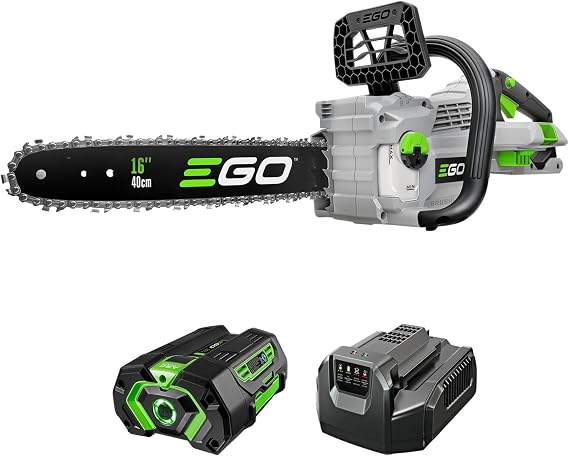 EGO POWER+ Chain Saw, 16 Battery Powered Chainsaw, Electric Cordless, Includes 56V 4.0Ah Battery and Charger CS1613