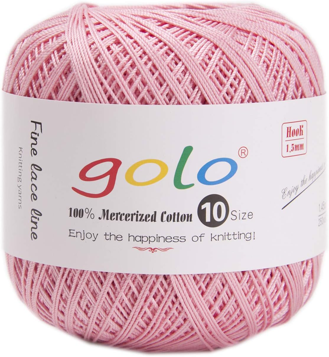 golo Crochet Thread Size 10 Yarn for Hand Knitting Crochet Yarn (Light Pink-102)