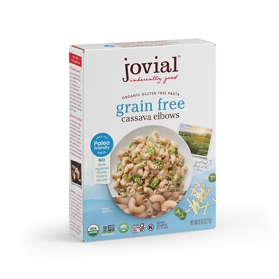 Jovial Grain-Free Cassava Elbows, Gluten Free Elbow Macaroni, 8 Oz, 1 Pack