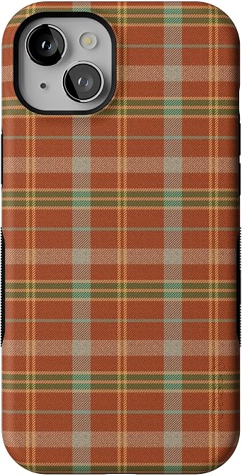 Casely iPhone 15 Case | Spiced Chai | Fall Plaid | Bold Protective Design | MagSafe Compatible Design