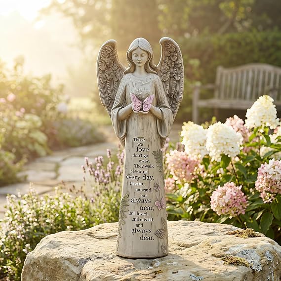 DUSVALLY Memorial Angel Statue, Sympathy Gift Angel Figurine for Garden