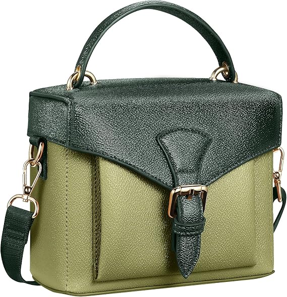 FINPAC Protective Case Leather Crossbody Handbag for Fujifilm Instax Mini 12/11/9/8+/8/90/70/40/26+/25/7s/Mini LiPlay/Square SQ1/SQ6/SQ40 Polaroid PIC-300 Instant Camera with Film Pack Pocket, Mignight Green