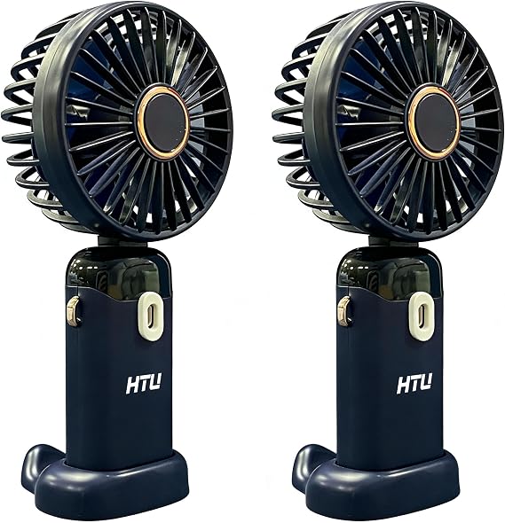 HTU Portable Handheld Fan, Portable Fan, 180 Adjustable, Foldable Fan, Quiet Personal Fan for Travel/Outdoor Summer, 2PCS