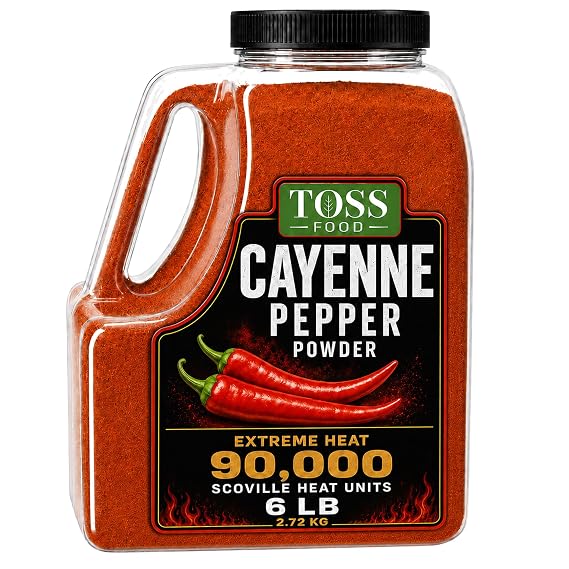 Extreme Hot Cayenne Pepper Powder Bulk 90,000 Heat Units 6 LB, Ground Cayenne Powder Hot Pepper Powder - Red Pepper Powder Spice for Home and Commercial Cooking