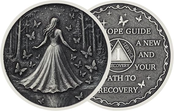 Original Starlight Recovery Sobriety Coin - Year AA Coin - Sobriety Gifts for Women and Men - Sober Gifts Alcoholics Anonymous Medallion(1 Year)