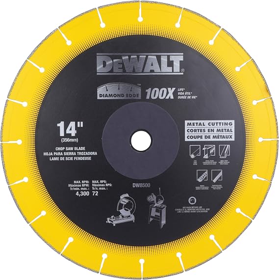 DEWALT DW8500 14-Inch by 1-Inch Diamond Edge Chop Saw Blade