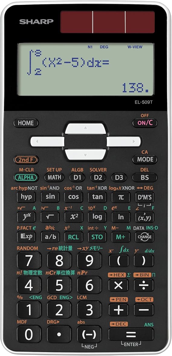 Sharp Function Calculator Pythagoras Standard Model EL-509T-WX White